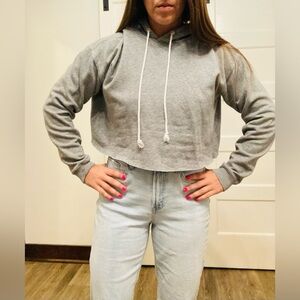 Gray Crop Sweatshirt Target Size Medium